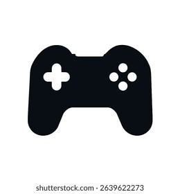 Simple black game controller icon digital gaming joystick