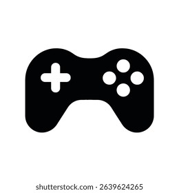 Simple black game controller icon video game joystick