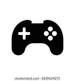 Simple black game controller icon digital gaming joystick