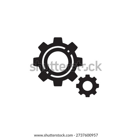 Simple black gear icon with cogwheel symbol design