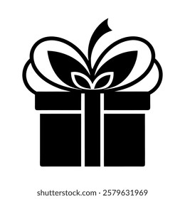 Simple Black Gift Box Icon design