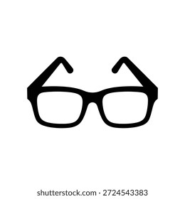 Icono de gafas negras simples sobre fondo blanco