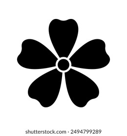 Simple Black Glyph Flower Icon Illustration