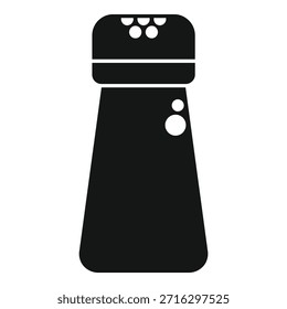 Icono de glifo negro simple que representa un salero o pimentero, ideal para proyectos culinarios o relacionados con la comida
