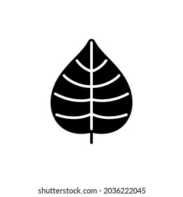 Simple black glyph leaf icon.