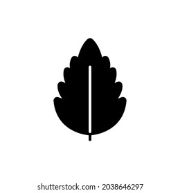 Simple black glyph leaf icon.