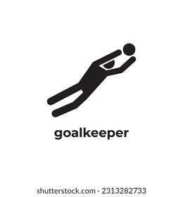 simple black goalkeeper icon design template