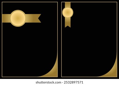 Certificado de oro negro simple Plantilla