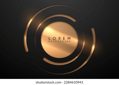 Simple black and gold circle shapes background