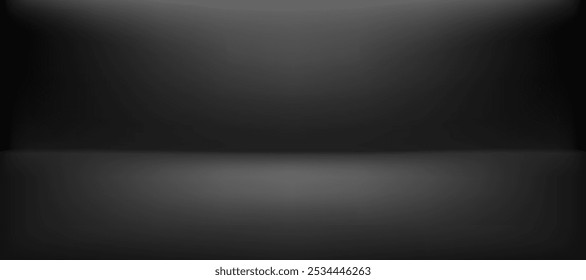 Simple black gradient background empty studio room illustration