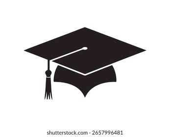 Simple Black Graduation Cap Icon
