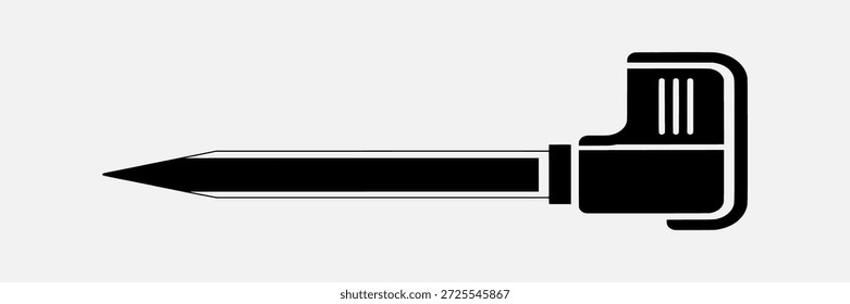 Einfache schwarze Grafik eines Dolchs oder Messers mit spitzer Spitze und einem Griff mit einem Schutz und Pommel.