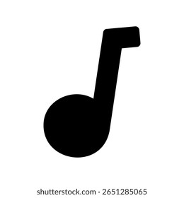 Simple black graphic of a musical symbol for audio playback