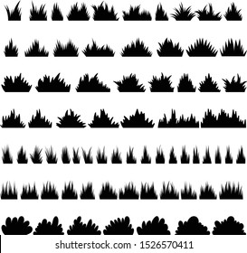 simple black grass silhouette vector bundle