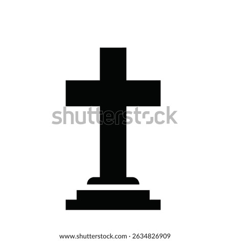 Simple black grave cross icon symbol design