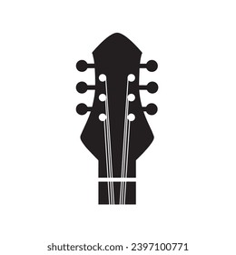 icono simple de guitarra negra en fondo blanco