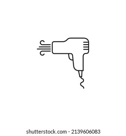 simple black hair dryer icon