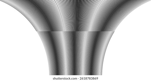 simple black halftone gradient effect curve line pattern.