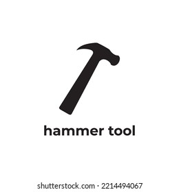 simple black hammer tool flat design icon template