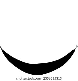 Einfache schwarze Hängematte einzeln auf weißem Hintergrund.