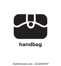 plantilla de icono de diseño plano de bolso de mano negro simple