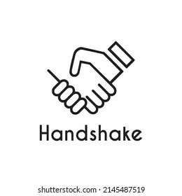 simple black handshake icon design