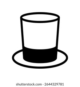 Simple Black Hat Icon on a White Background