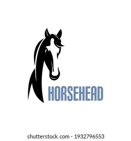 simple black head horse logo, silhouette of horse vector illustrations