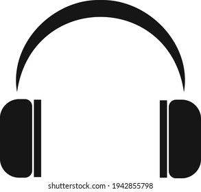 Marca de icono de auriculares negros simple