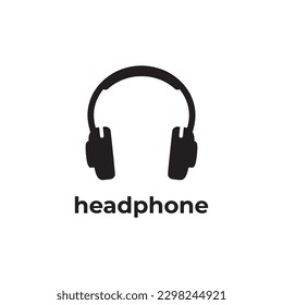 simple black headphone vector design