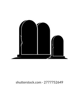 Simple black headstone silhouettes side by side