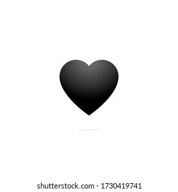 Simple black heart emoticon design. Vector illustration. Love icon design.
