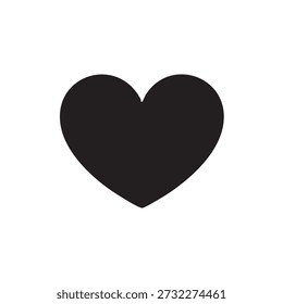 Simple black heart icon representing love, care, affection, emotion, health, charity and favorite or like concepts.