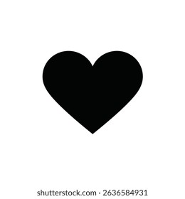 Simple Black Heart Outline on White Background for Valentine s Day and Love Concepts