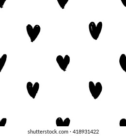 Simple Black Heart Pattern Handwritten Hearts Stock Vector (Royalty ...