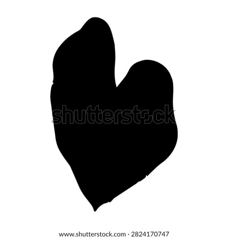 Simple black heart shape illustration with a clean white background, emphasizing love, affection, and emotion in minimalistic design.