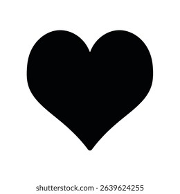 Simple black heart shape love romance symbol icon