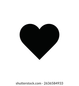Simple Black Heart Shape on White Background for Love Romance and Valentine s Day Designs
