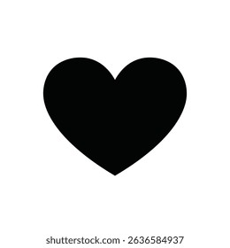 Simple Black Heart Shape on White Background for Valentine s Day and Love Concepts
