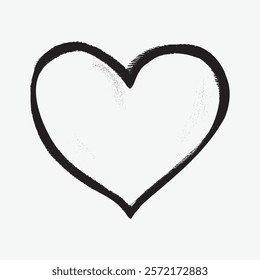 Simple black heart sketch, isolated vector. Hand-drawn heart illustration, minimalist and artistic. Perfect for love-themed designs and projects. Simple black line art doodle vector.