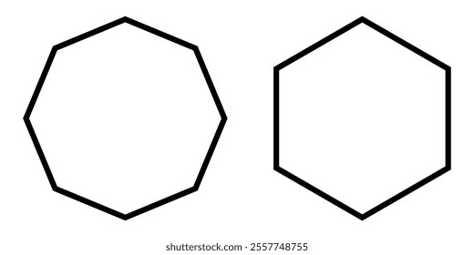  simple black hexagon line icon