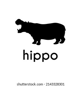 simple black hippo silhouette design