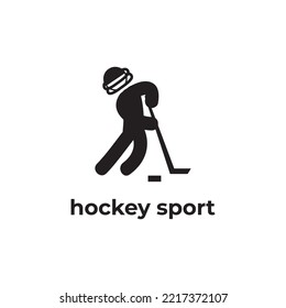 simple black hockey sport icon design template