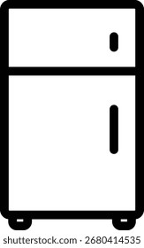 Icono negro simple del refrigerador casero