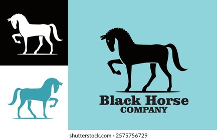 simple black horse company logo, silhouette of great icon for corporate company vector illustrations