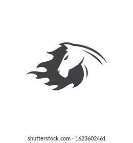 Simple Black Horse Head for Mascot Logo Template