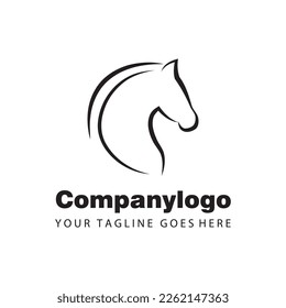 simple black horse for logo company design