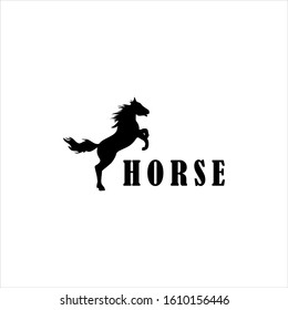 simple black horse logo design vector image,illustration standing horse