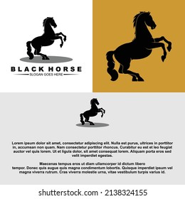Simple black horse silhouette logo template, perfect for your brand identity