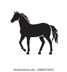 simple black horse silhouette on white background